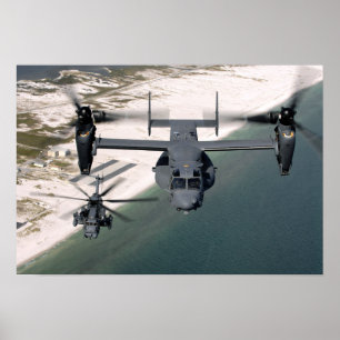 A CV-22 Osprey and an MH-53 Pave Low Poster