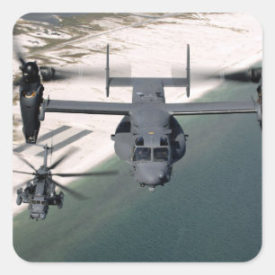 A CV-22 Osprey and an MH-53 Pave Low Square Sticker