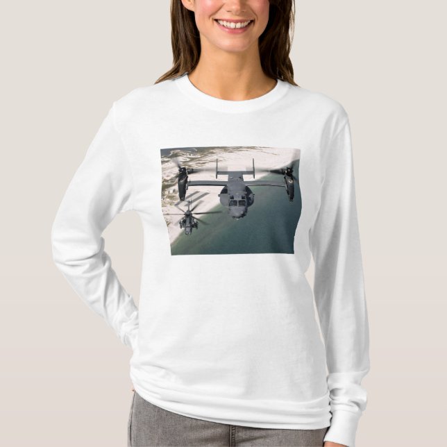 A CV-22 Osprey and an MH-53 Pave Low T-Shirt (Front)