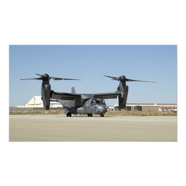 A CV-22 Osprey prepares for take-off Photo Print (Front)