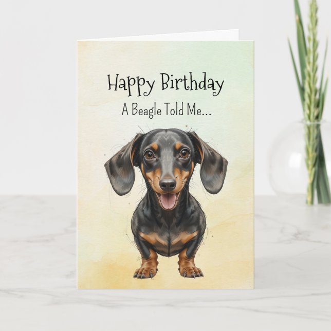 A Dachshund Personality Birthday Fun Animal Card (Front)