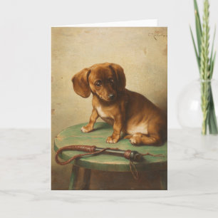 A Dachshund Puppy   Carl Reichert Card