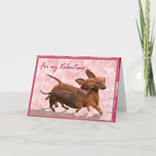 A dachshund Valentine - Lets go play! Holiday Card