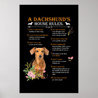 A Dachshund's House Rules Poster