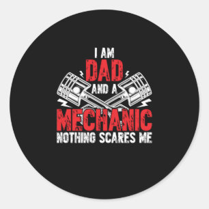 A Dad And A Mechanic Classic Round Sticker