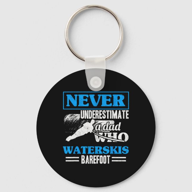 A Dad Who Waterskis Refoot Water Skiing Wakeboardi Key Ring (Front)