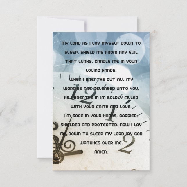 A Daily Bedtime Prayer Flat Greeting Card (Front)