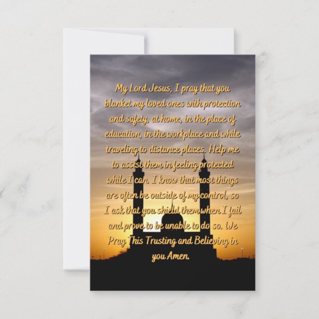 A Daily Family & Friend Prayer Flat Greeting Card (Front)