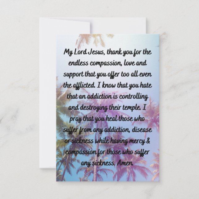 A Daily Prayer For An Addiction Flat Greeting Card (Front)