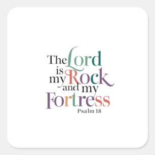A Daily Reminder of God's Protection and Power Square Sticker