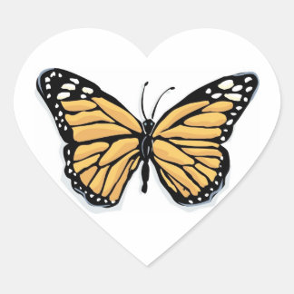 A Dainty Monarch Butterfly Wedding Hearts Heart Sticker