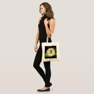 A daisy fleabane flower and a bee Tote Bag