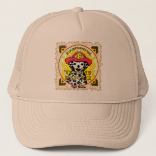 A Dalmatian Firefighter hat