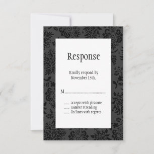 A Damask Victorian Wedding RSVP Card