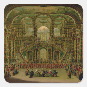 A Dance in a Baroque Rococo Palace Square Sticker