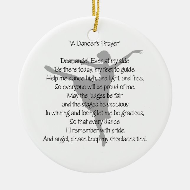 A Dancer's Prayer Customisable Ornament (Front)