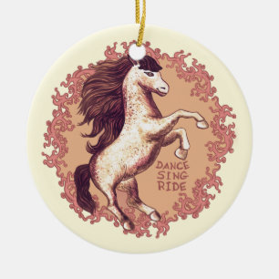 A Dancing Horse Ceramic Tree Decoration