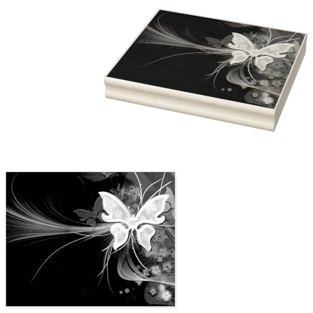 a dark background with gold triangles and blurry rubber stamp (Stamped)