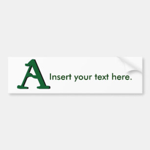 A (dark green) Monogram Bumper Sticker