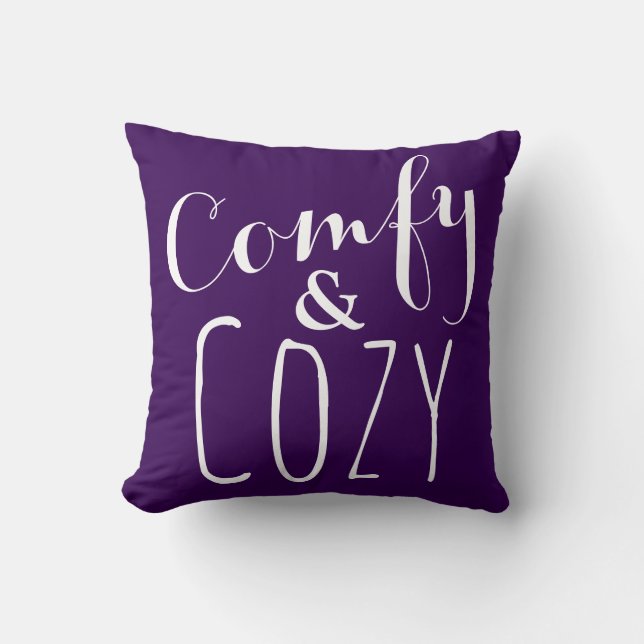 A Dark Purple Comfy Throw Pillow - Cosy Home Decor (Front)