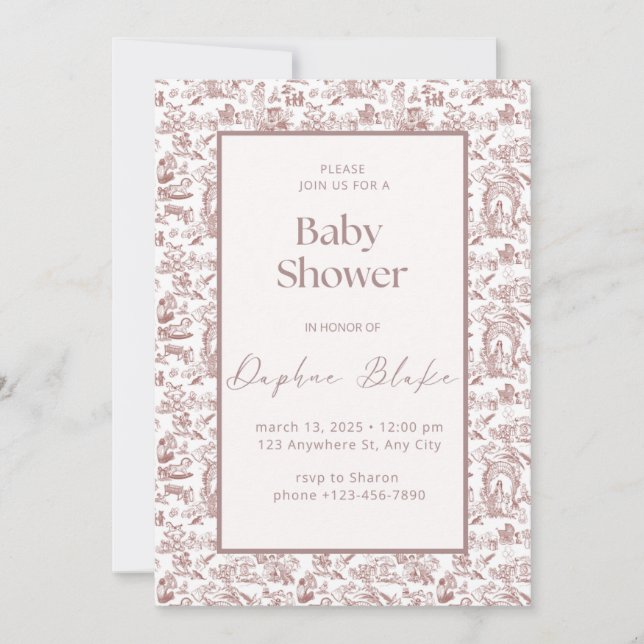 A Darling Arrival Baby Shower Invitation (Front)