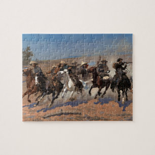 A Dash for the Timber by Frederic Remington Jigsaw Puzzle