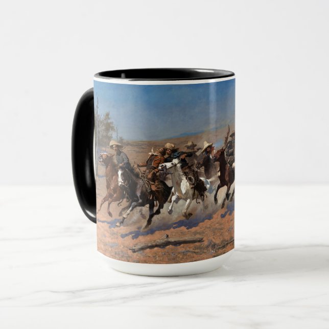 A Dash for the Timber by Frederic Remington Mug (Front Left)
