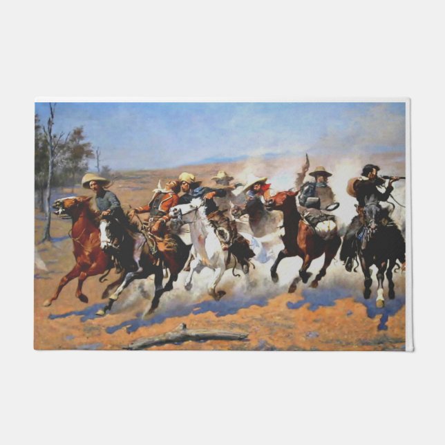 A Dash for the Timber by Remington, Doormat (Front)