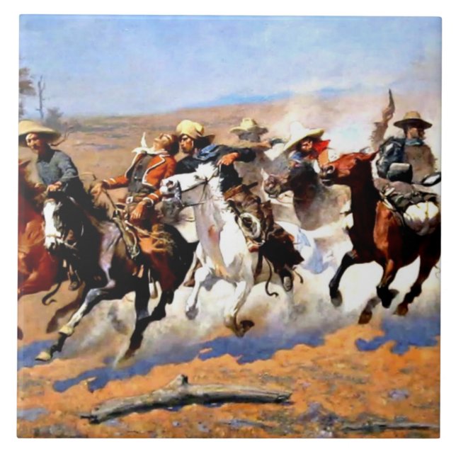 A Dash for the Timber, fine art, Tile (Front)