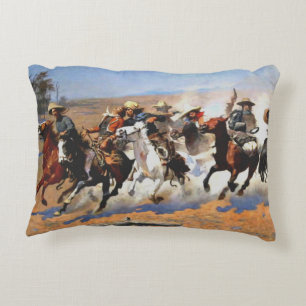 A Dash for the Timber, Frederic Remington, Decorative Cushion