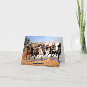 A Dash for the Timber, Remington painting, Card