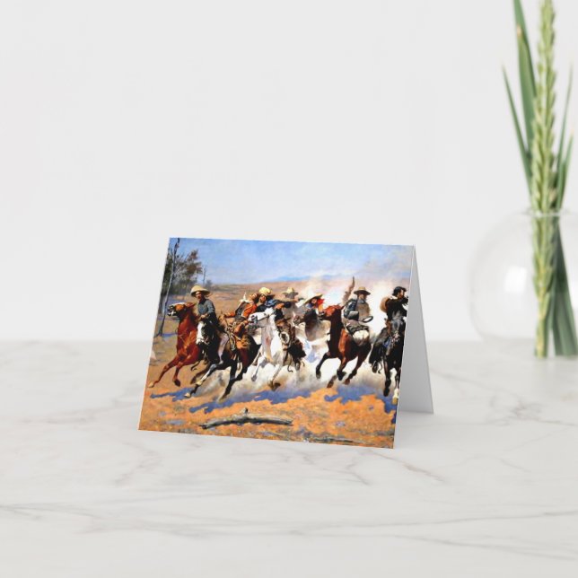 A Dash for the Timber, Remington painting, Card (Front)