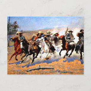 A Dash for the Timber, Remington painting, Postcard