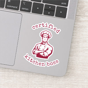 A dashing burgundy colour comic style of chef