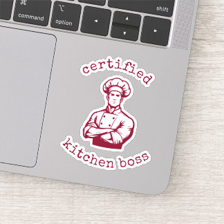 A dashing burgundy colour comic style of chef