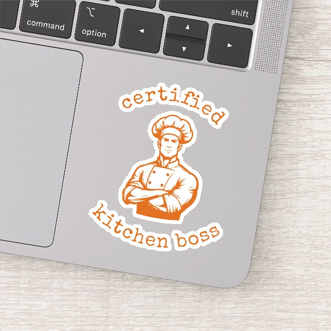 A dashing burnt orange colour comic style of chef (Detail)