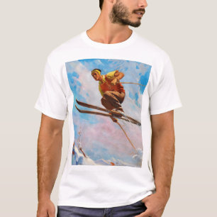 A Dashing Skier by Endre Hollos T-Shirt