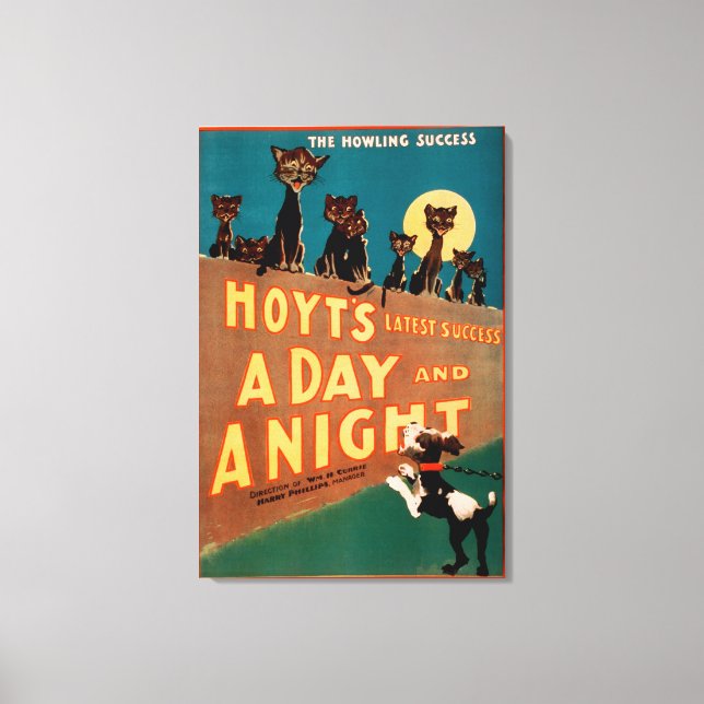 "A Day and a Night" Cats and Dogs Musical Canvas Print (Front)