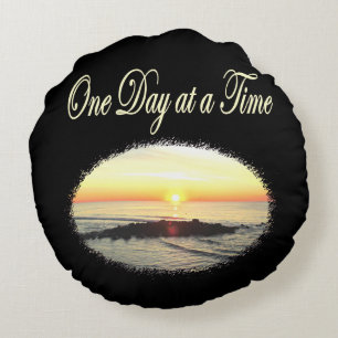 A DAY AT A TIME SUNRISE PHOTO ROUND CUSHION