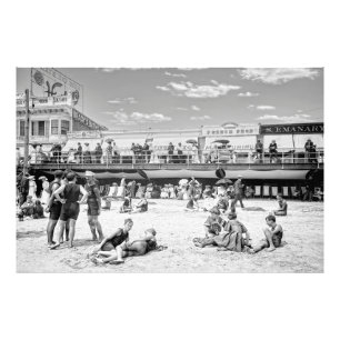 A Day at Atlantic City Beach and Boardwalk 1904 Photo Print