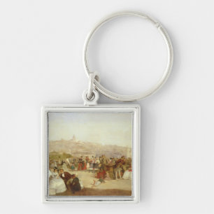 A Day at Boulogne, 1870 (oil on canvas) Key Ring