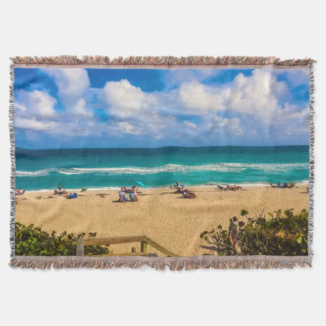 A Day at the Beach Throw Blanket (Front)