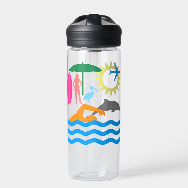 A day at the beach water bottle (Front)