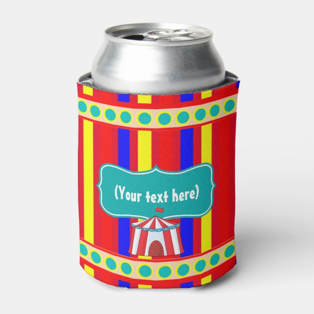 A Day at the Circus Kids Party Personalised Can Cooler (Can Front)