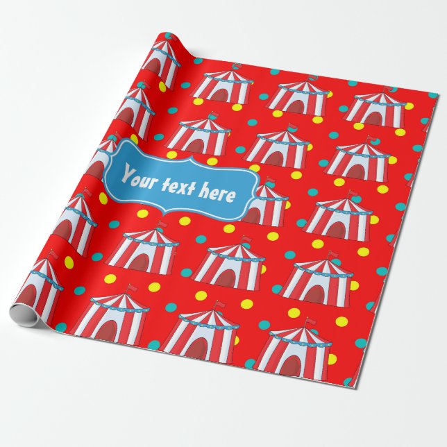 A Day at the Circus Kids Party Personalised Wrapping Paper (Unrolled)