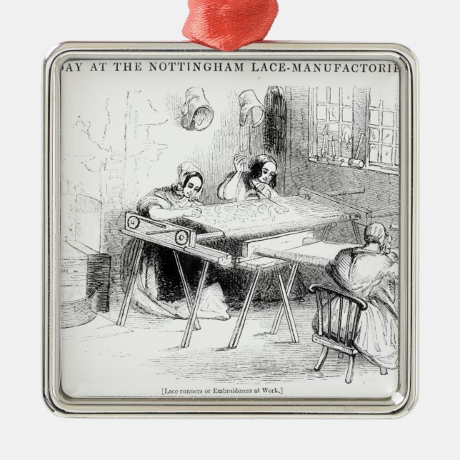 A Day at the Nottingham Lace Manufacturers Metal Tree Decoration (Front)