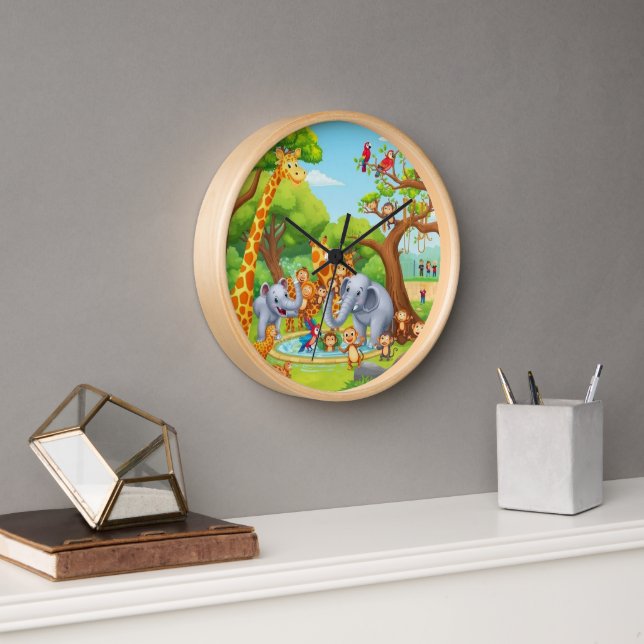 A Day at the Zoo Clock (Office)