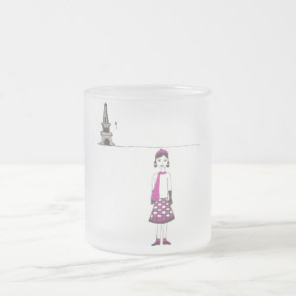 A day in Paris France Frosted Glass Coffee Mug
