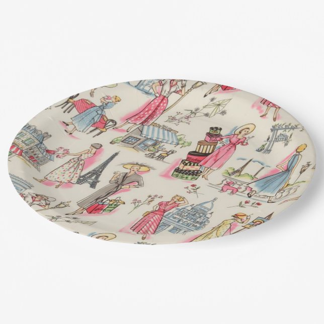 A Day in Paris Paper Plate (Angled)