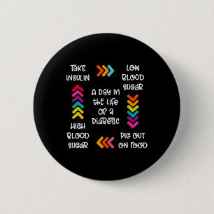 A Day In The Life Of A Diabetic 6 Cm Round Badge